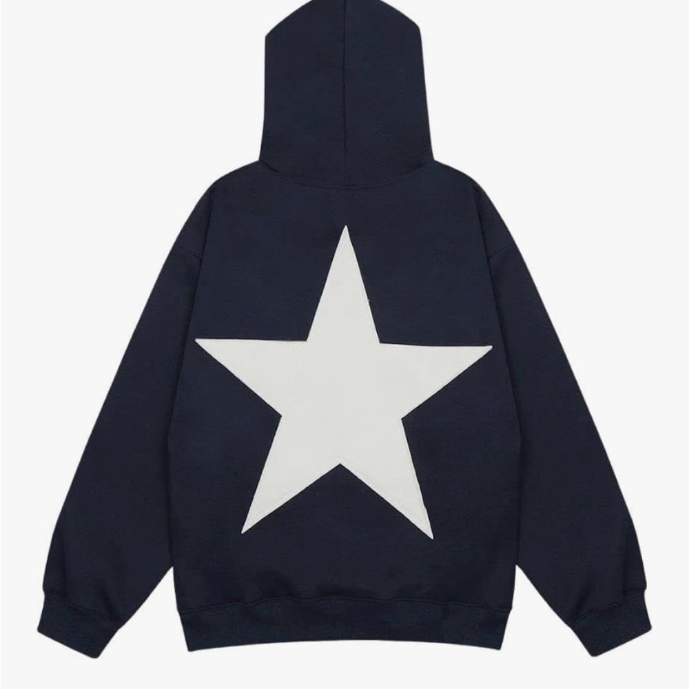 Aelfric Eden Navy Blue Hoodie with White Star